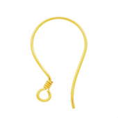 Vermeil Simple ear wire with coil wire (lighter) - EW4001S-V