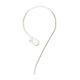 Silver Long tail ear wire with ball head - EW4022