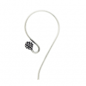 Silver Bali ear wire with granulated head - EW4024