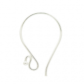 Silver Goose neck ear wire simple motif - EW4031