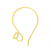 Vermeil Goose neck ear wire simple motif - EW4031-V