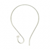 Silver Simple ear wire with long hook - EW4032