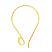 Vermeil Simple ear wire with long hook - EW4032-V