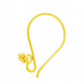 Vermeil Bali ear wire with sun flower head - EW4036-V