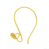Vermeil Bali ear wire with  flower head - EW4037-V