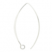 Silver Simple ear wire with flat hook - EW4041LF