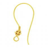 Vermeil Bali ear wire with small beads - EW4051-V
