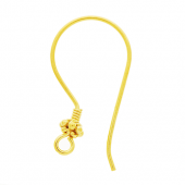 Vermeil Bali ear wire with small beads - EW4052-V
