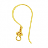 Vermeil Bali ear wire with small beads - EW4053-V