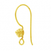 Vermeil Bali ear wire with flower motif - EW4057-V