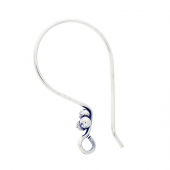 Silver Bali ear wire with triple ball motif - EW4060
