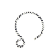 Silver Twisted ear wire without tail - EW4071